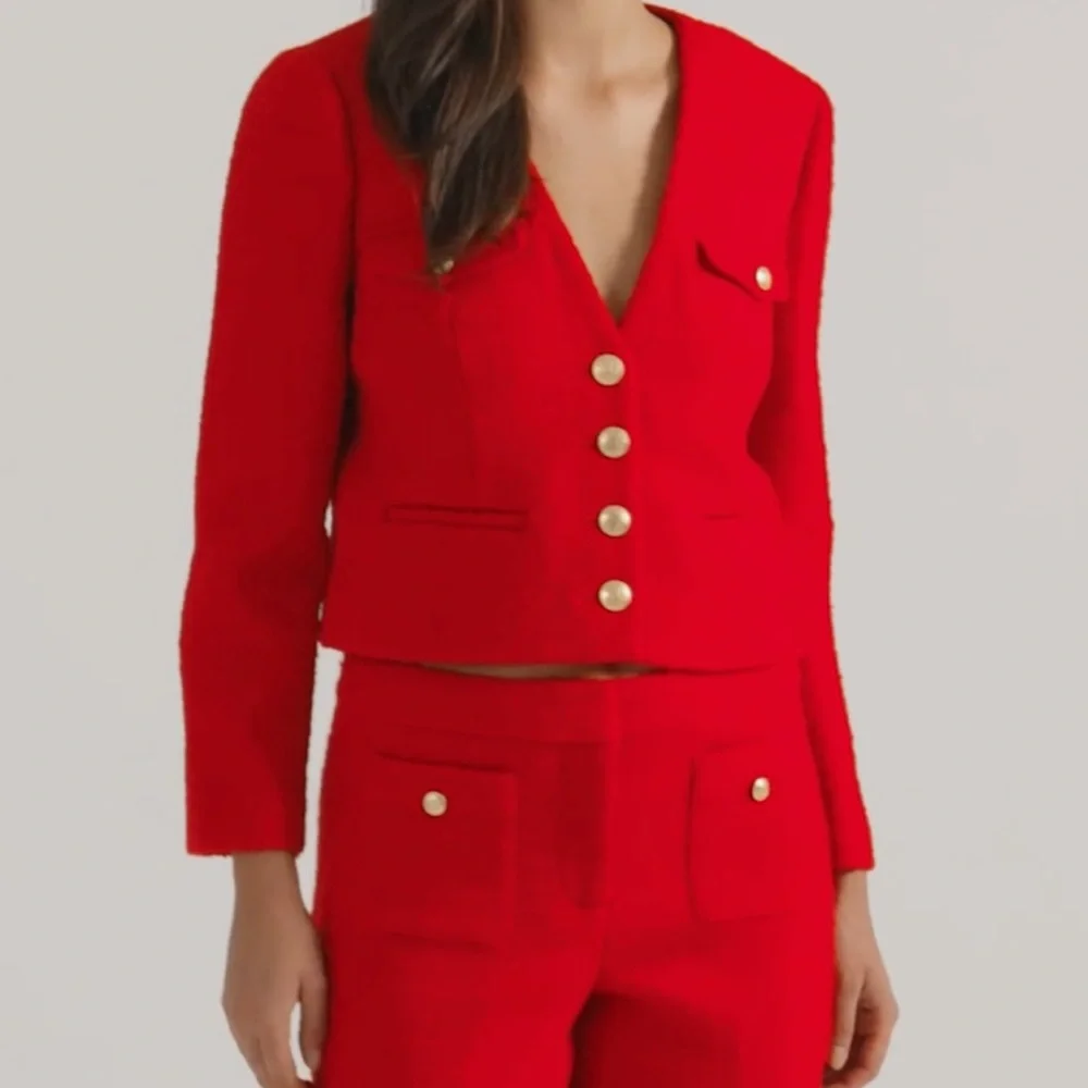 J.Crew V-neck lady jacket in maritime tweed BV211